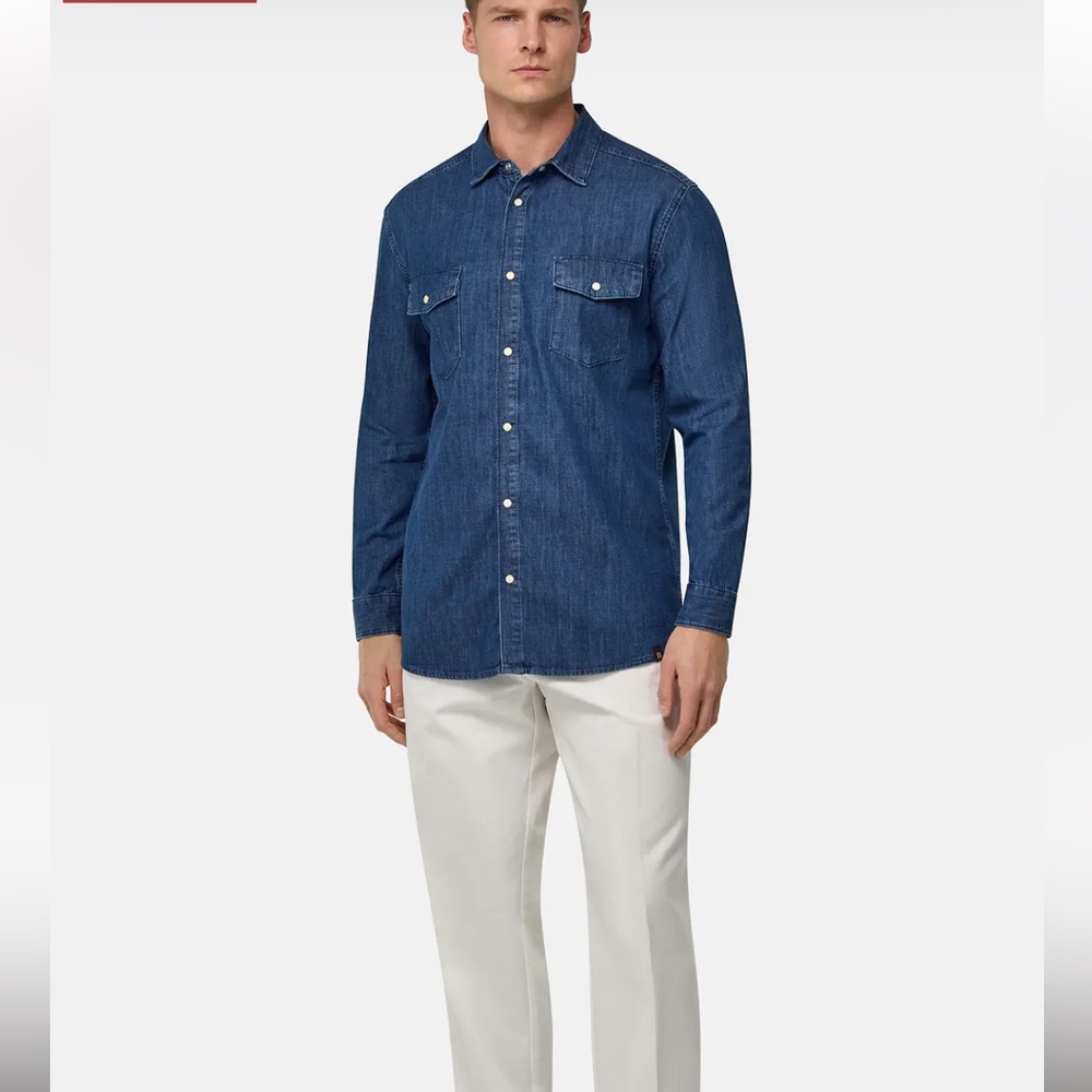 Men's Blue Casual Button Down Shirt